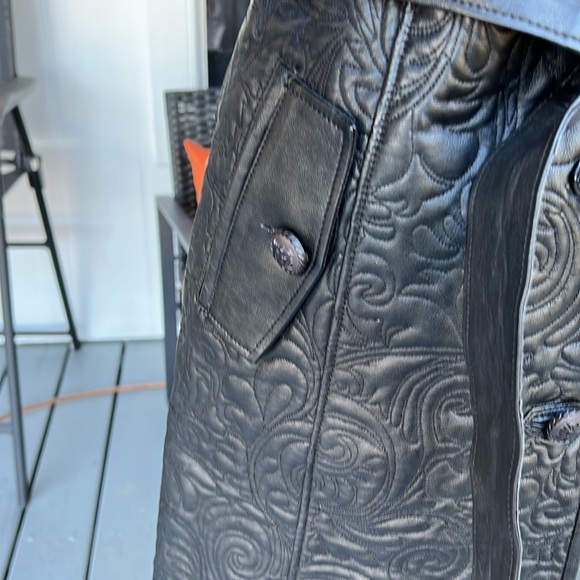 Never worn!! Quilted Leather Coat!!! - Picture 4 of 9